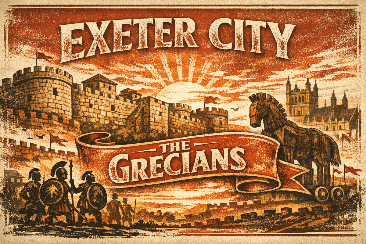 The ancient walls of Exeter, outside which the parish of St Sidwell's — home of the Grecians — once stood