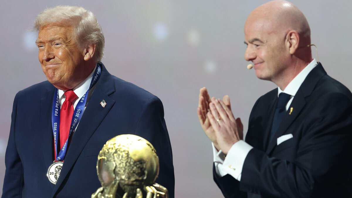 Donald Trump and Gianni Infantino at the FIFA World Cup 2026 draw